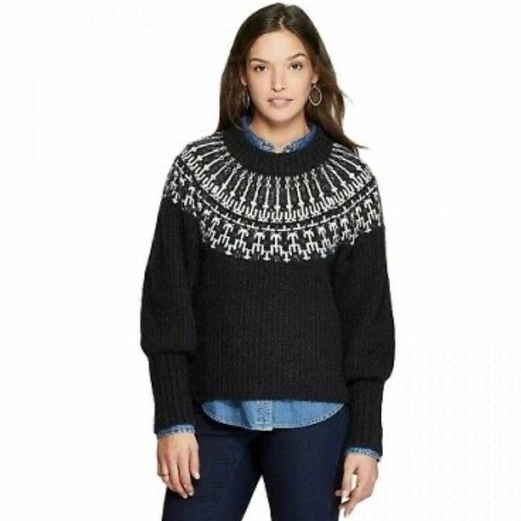 Universal Thread Fair Isle Balloon Sleeve Sweater Size Small - Picture 1 of 9